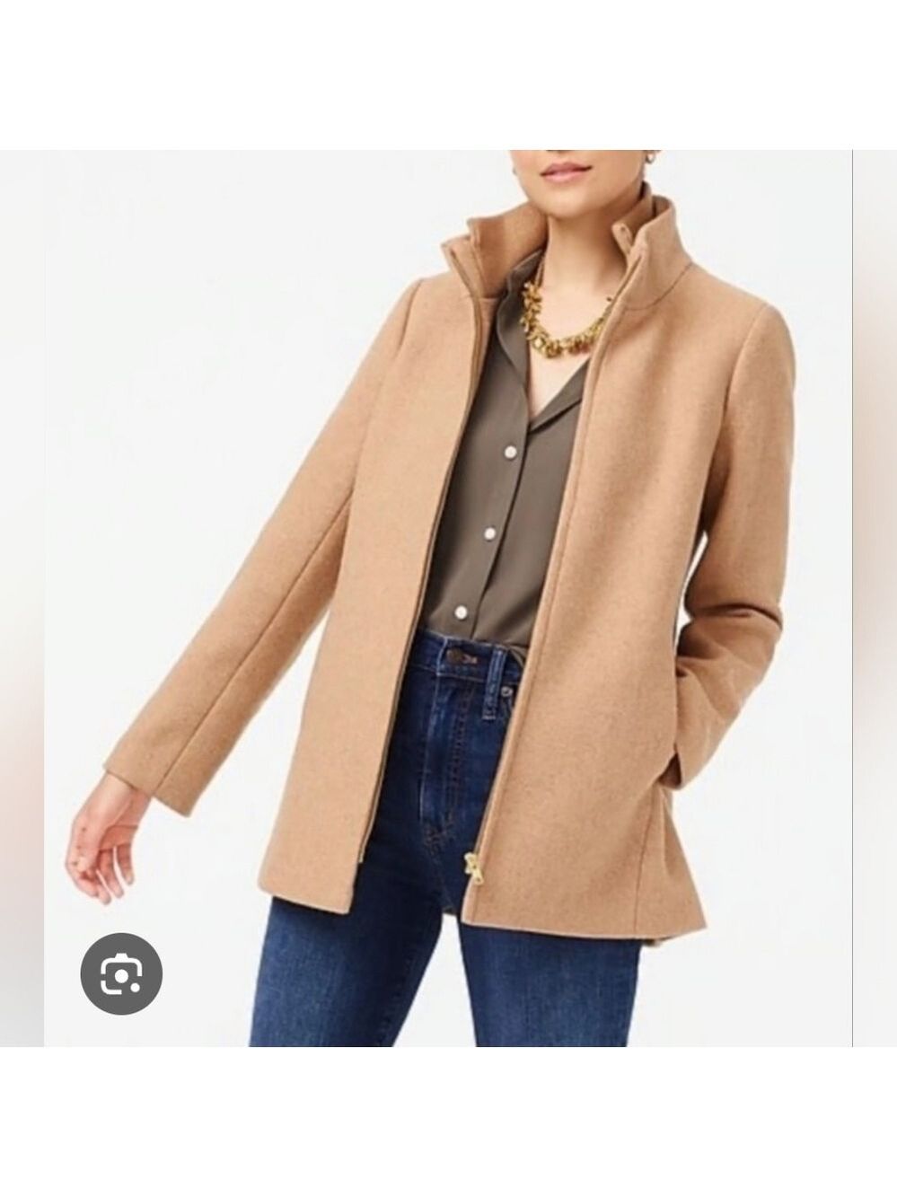 J Crew Villager Tan Wool Blend Classic Jacket